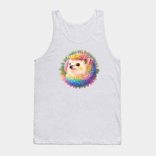 Hedgehog Rainbow Tank Top by jjsealion